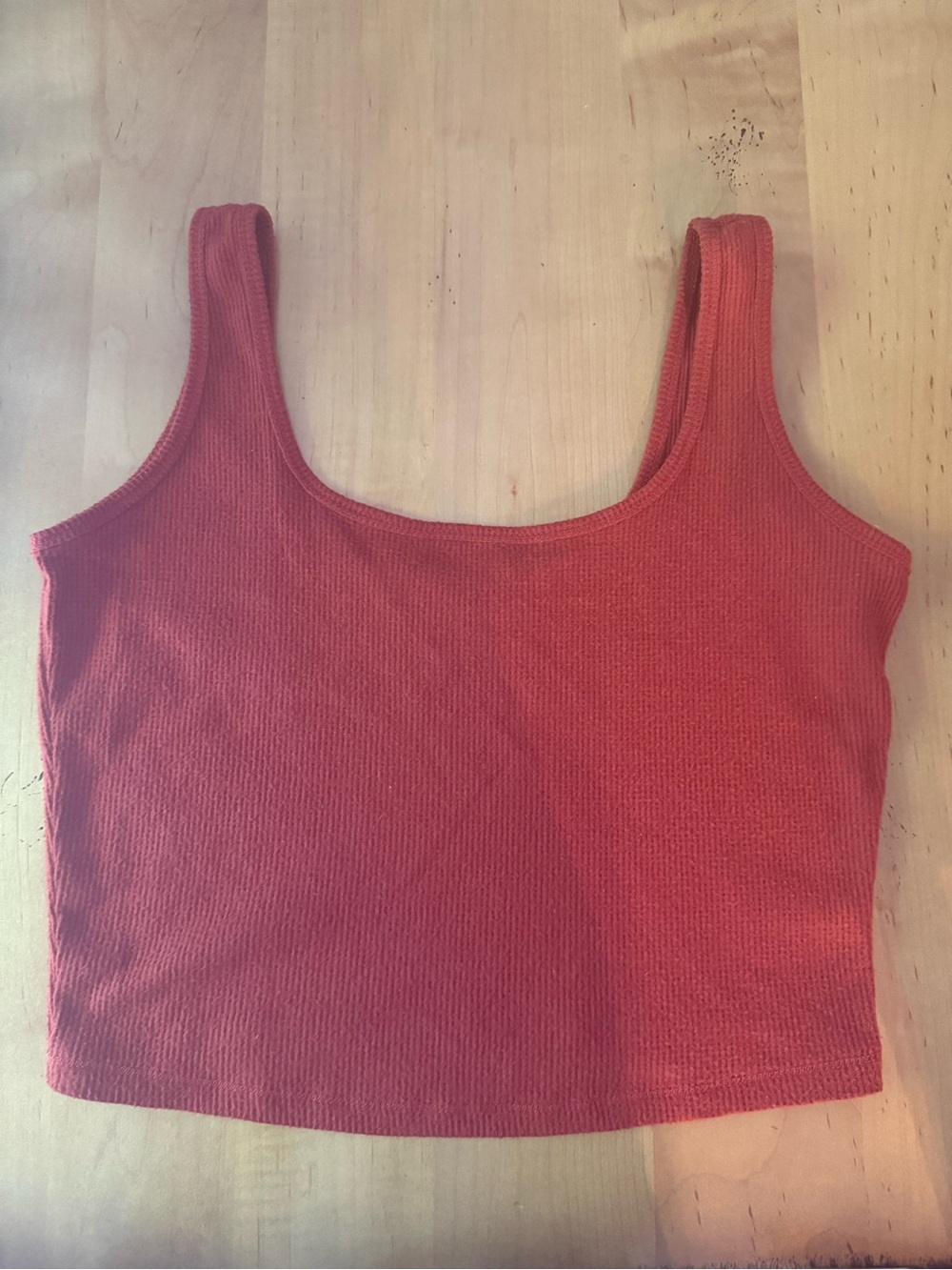 Women’s Red Ribbed Tank Crop Top